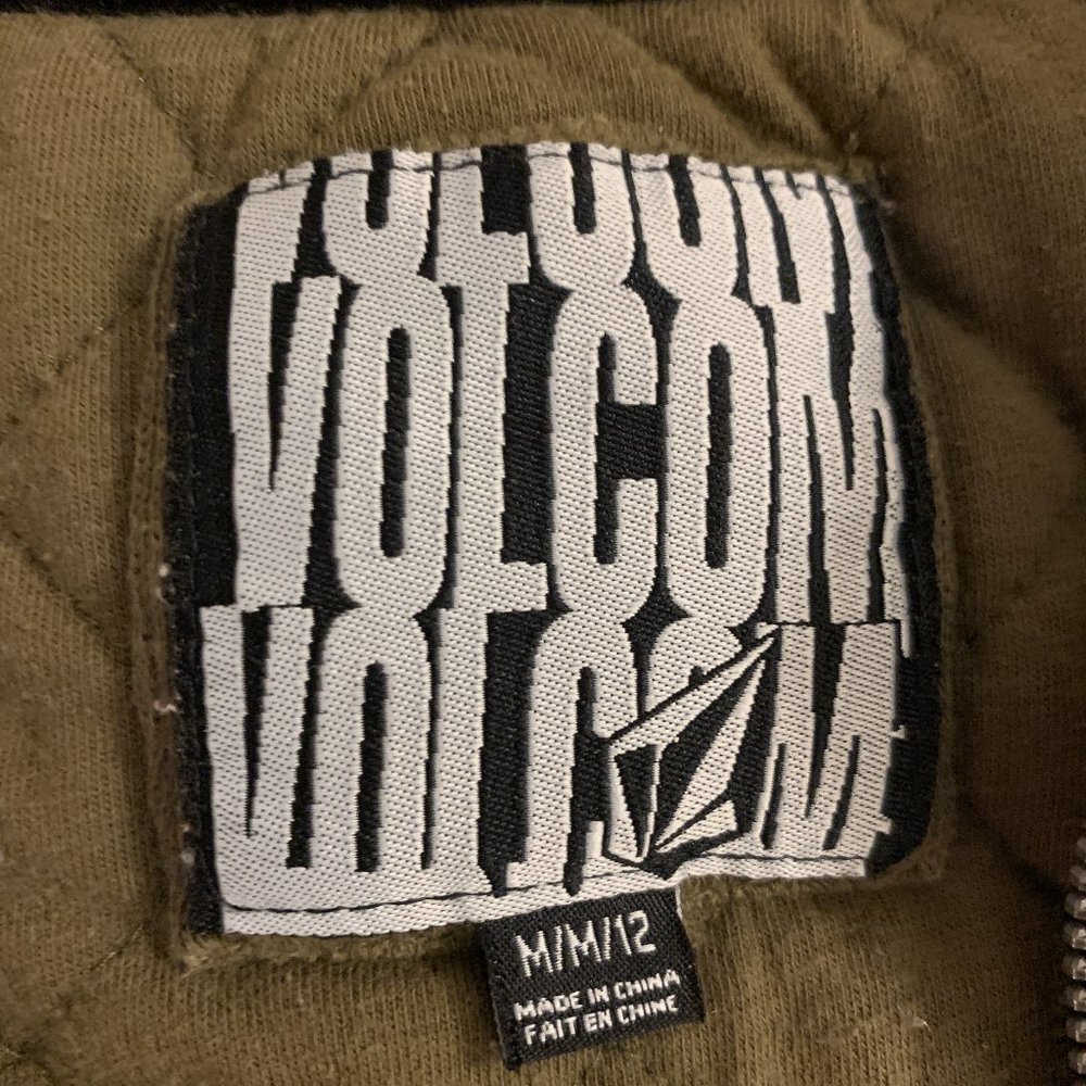 Volcom Army Green Fleece Lined Size Medium Fall W… - image 8